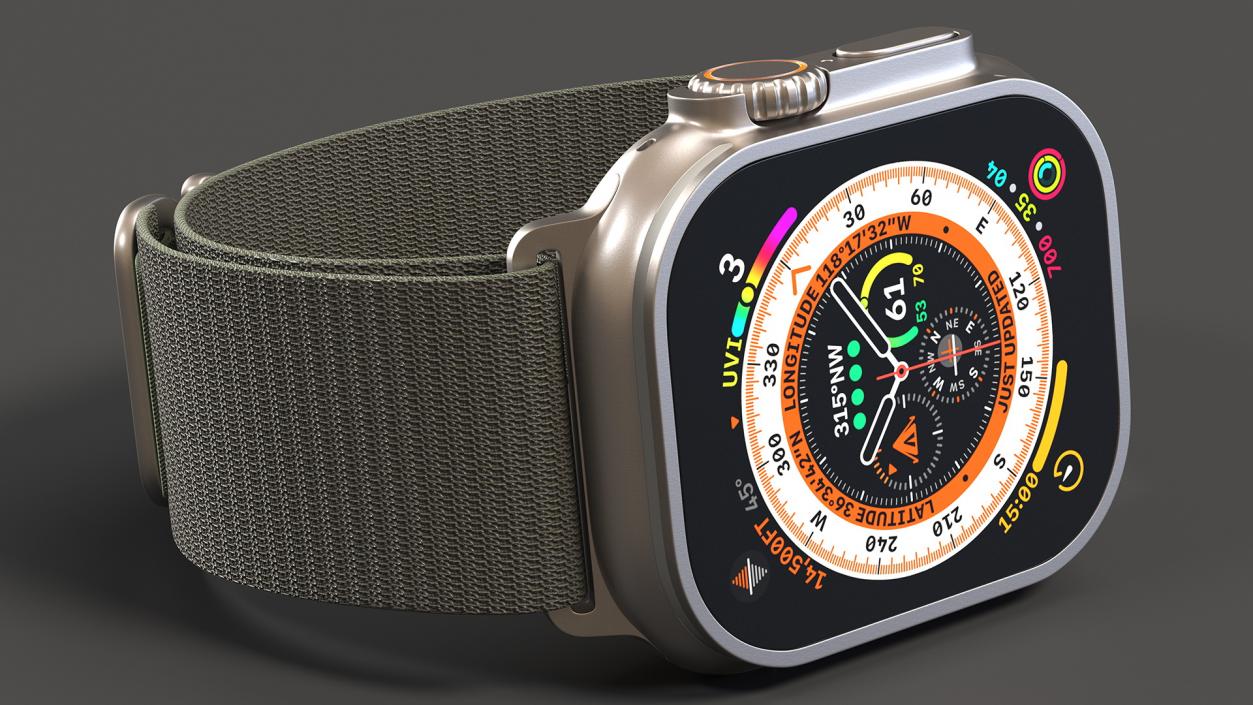 3D model Apple Watch Ultra Alpine Loop Green