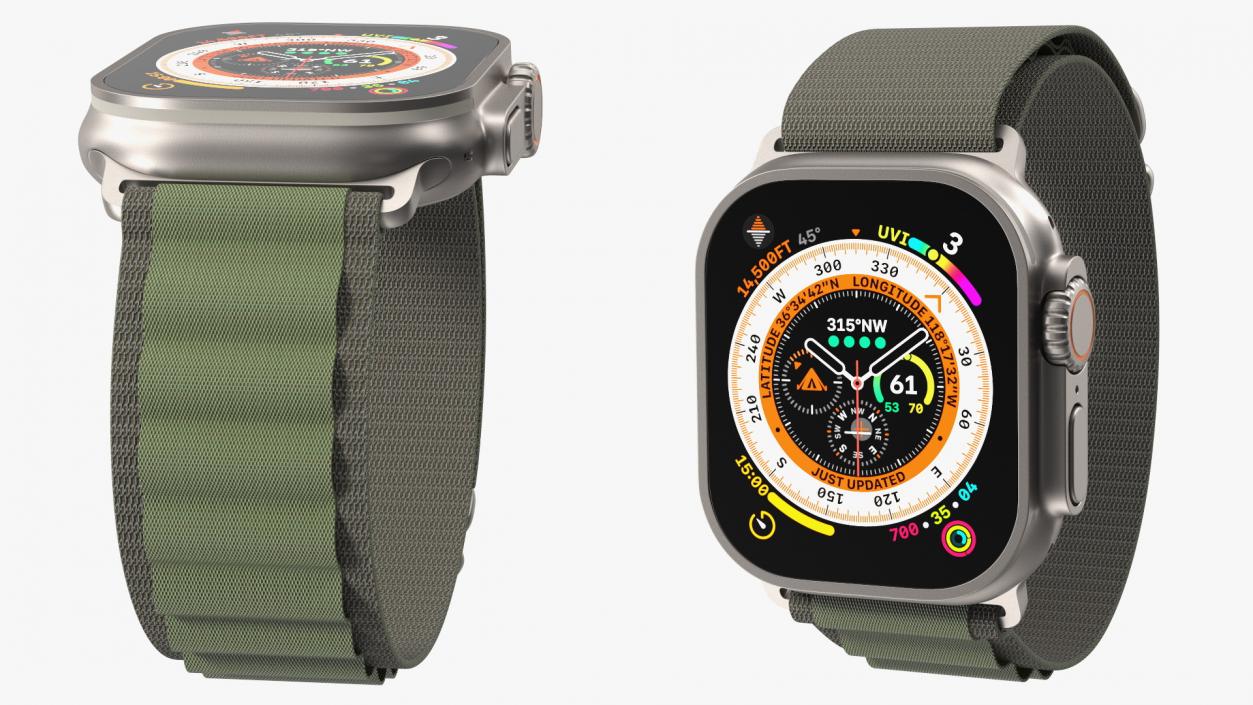 3D model Apple Watch Ultra Alpine Loop Green