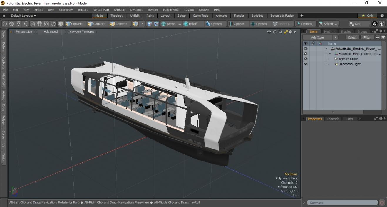 3D model Futuristic Electric River Tram