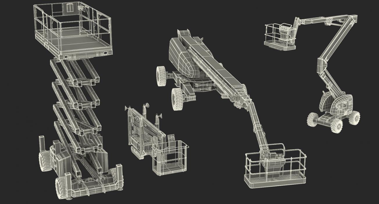 Telescopic Boom Lifts Rigged Collection 3D model