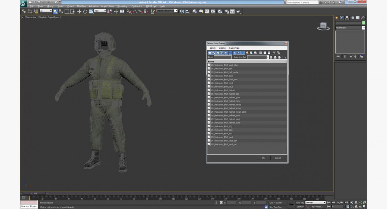 US Helicopter Pilot Uniform 3D