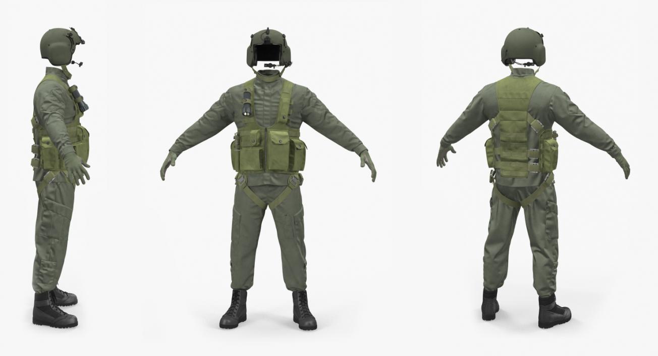 US Helicopter Pilot Uniform 3D