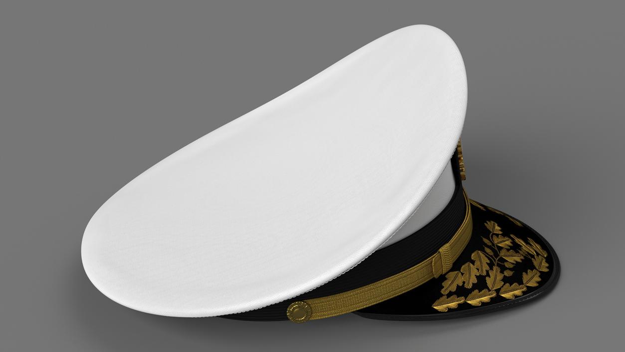 3D Naval Officer Cap with Embroidery model