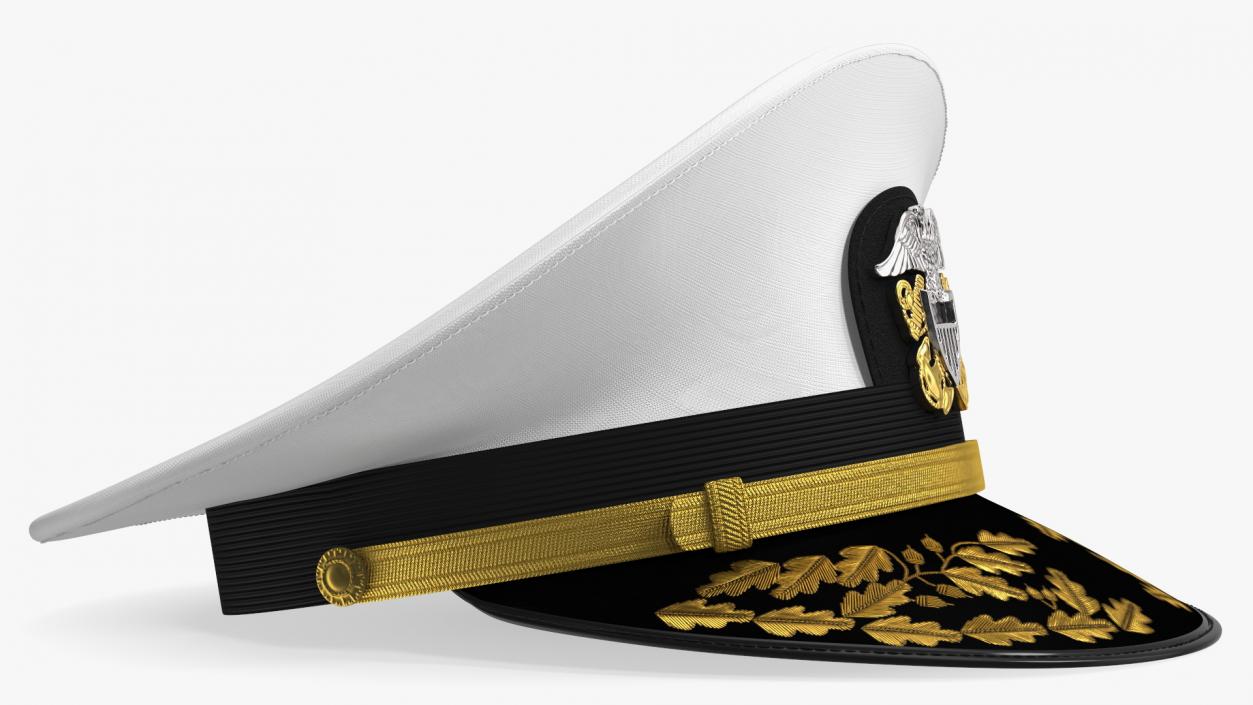 3D Naval Officer Cap with Embroidery model