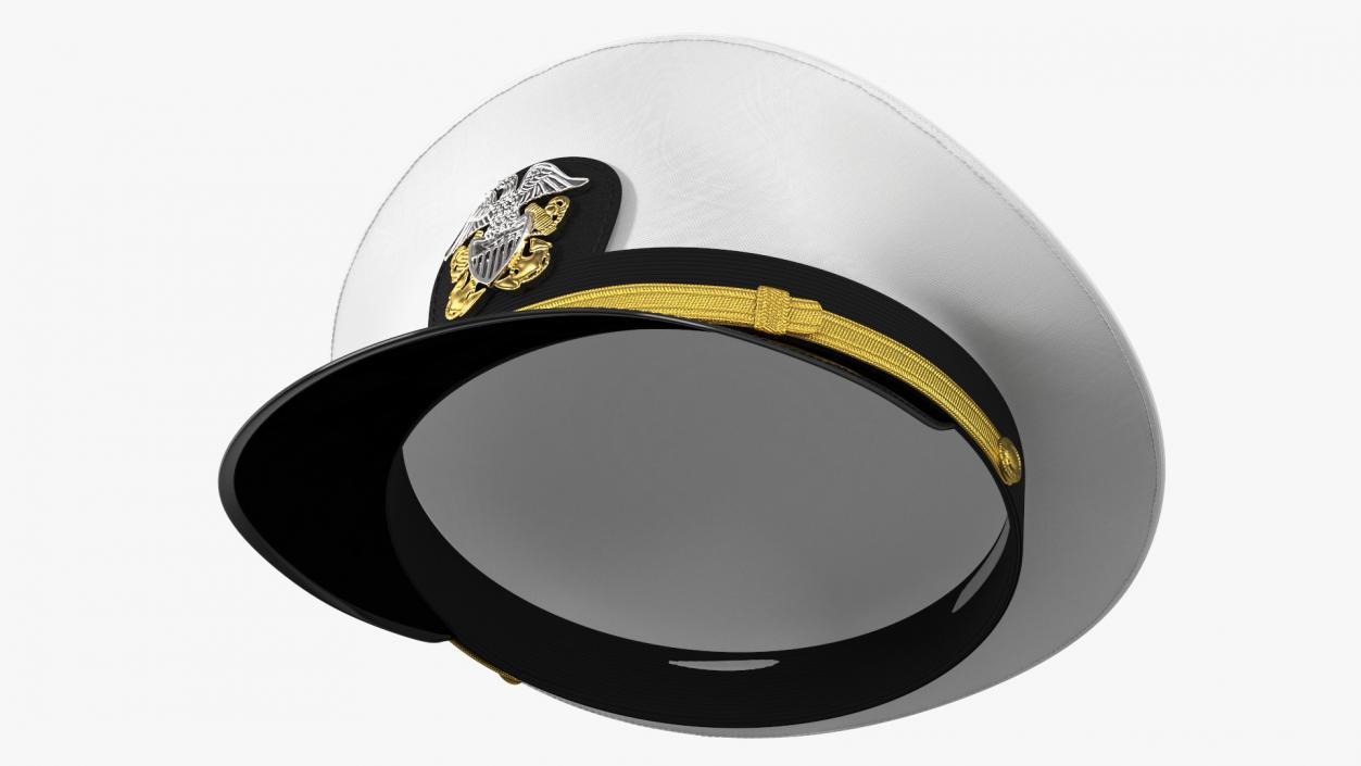 3D Naval Officer Cap with Embroidery model