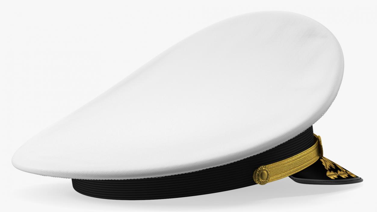 3D Naval Officer Cap with Embroidery model