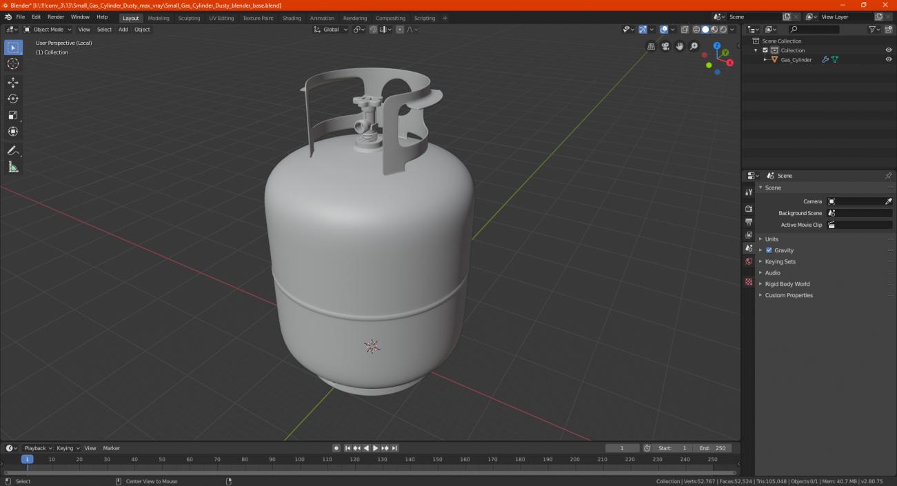 3D Small Gas Cylinder model