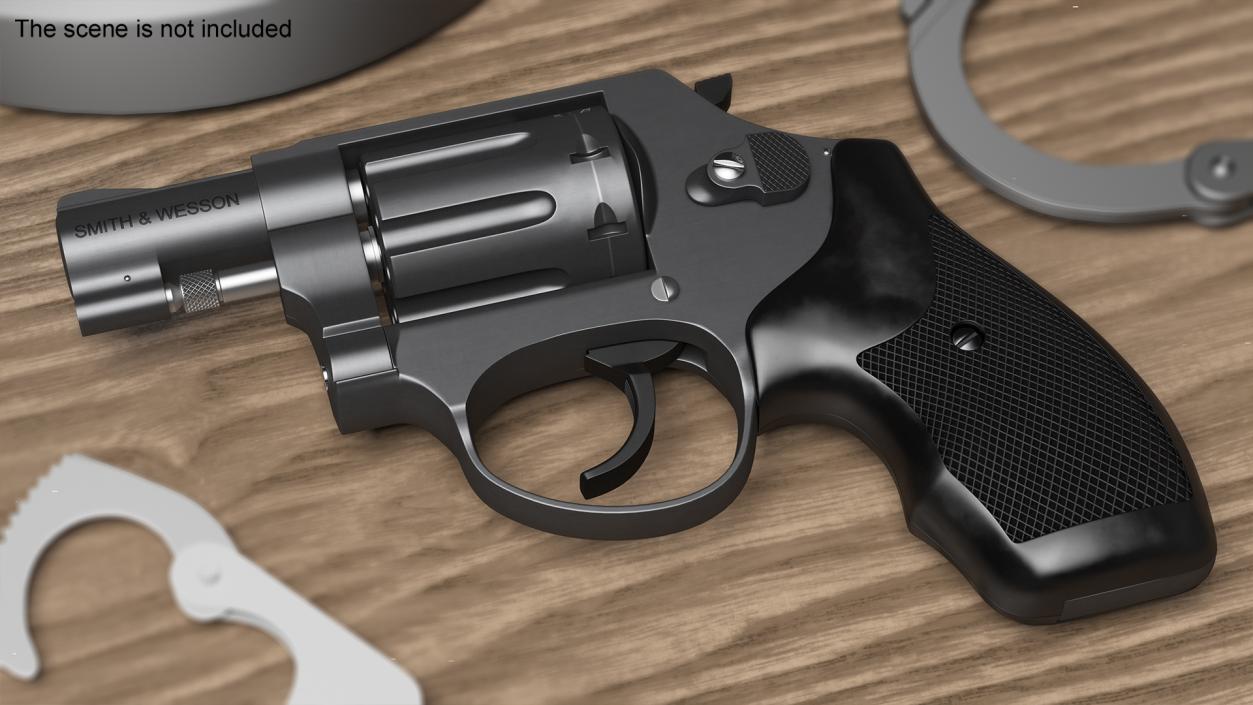 Smith and Wesson Small Revolver Black 3D