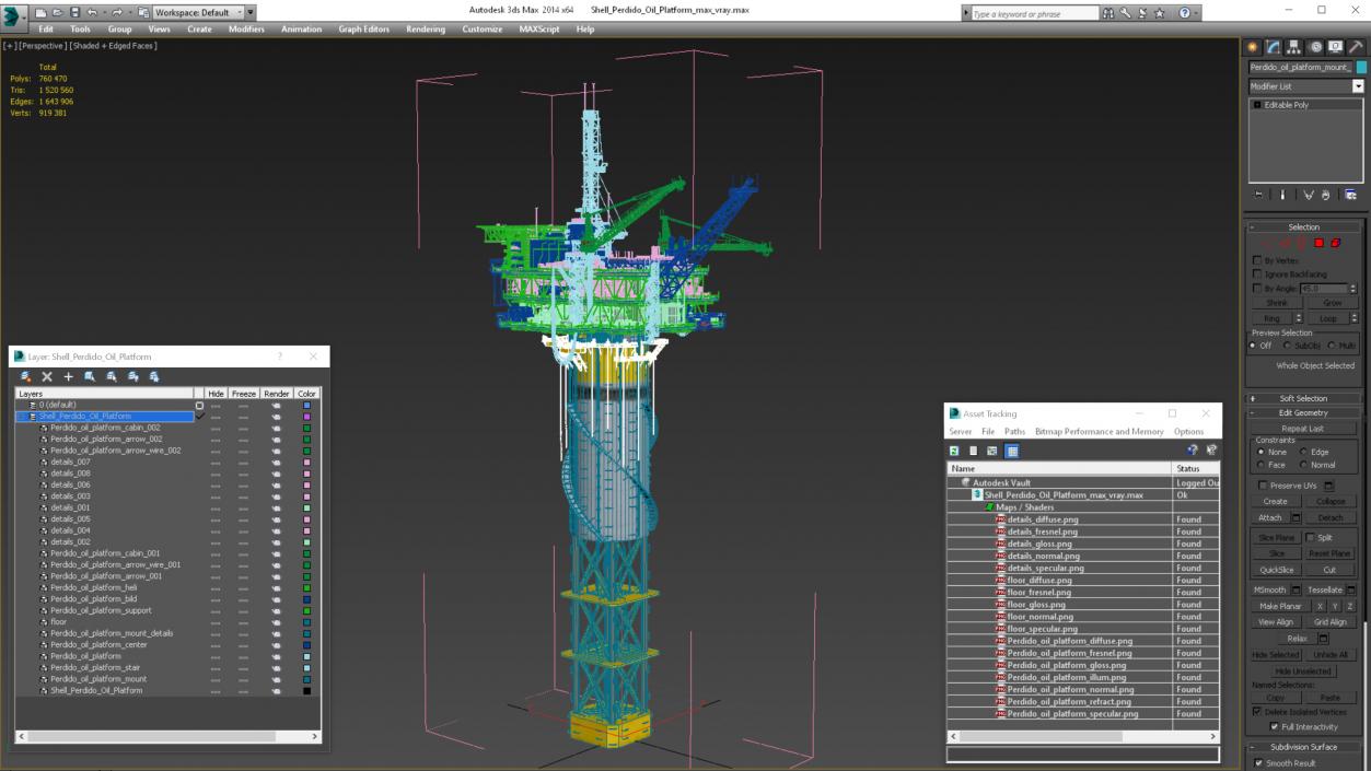 3D Shell Perdido Oil Platform