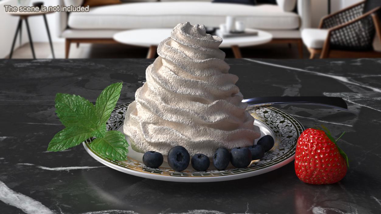 3D Vanilla Whipped Cream for 3D Print 2