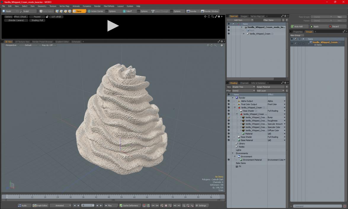 3D Vanilla Whipped Cream for 3D Print 2