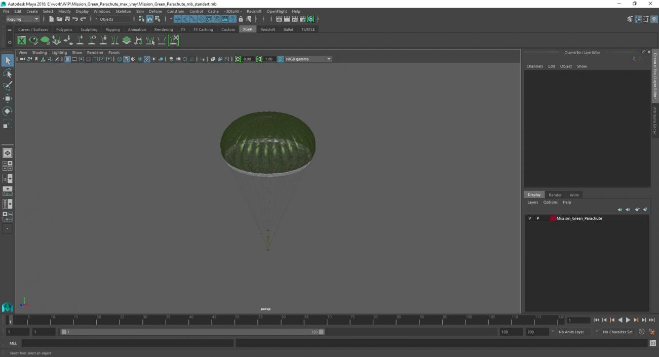 3D model Mission Green Parachute 2