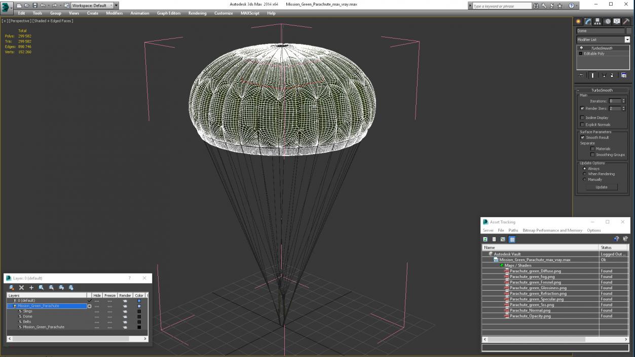 3D model Mission Green Parachute 2