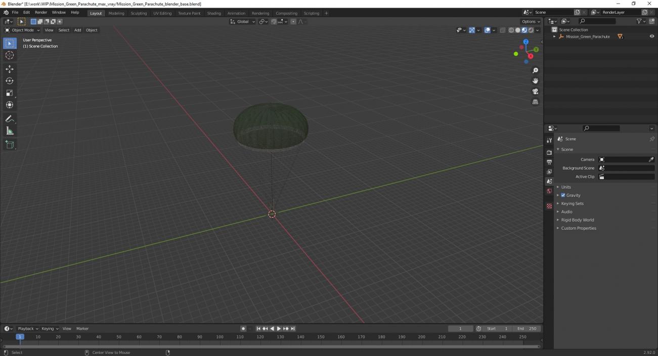 3D model Mission Green Parachute 2