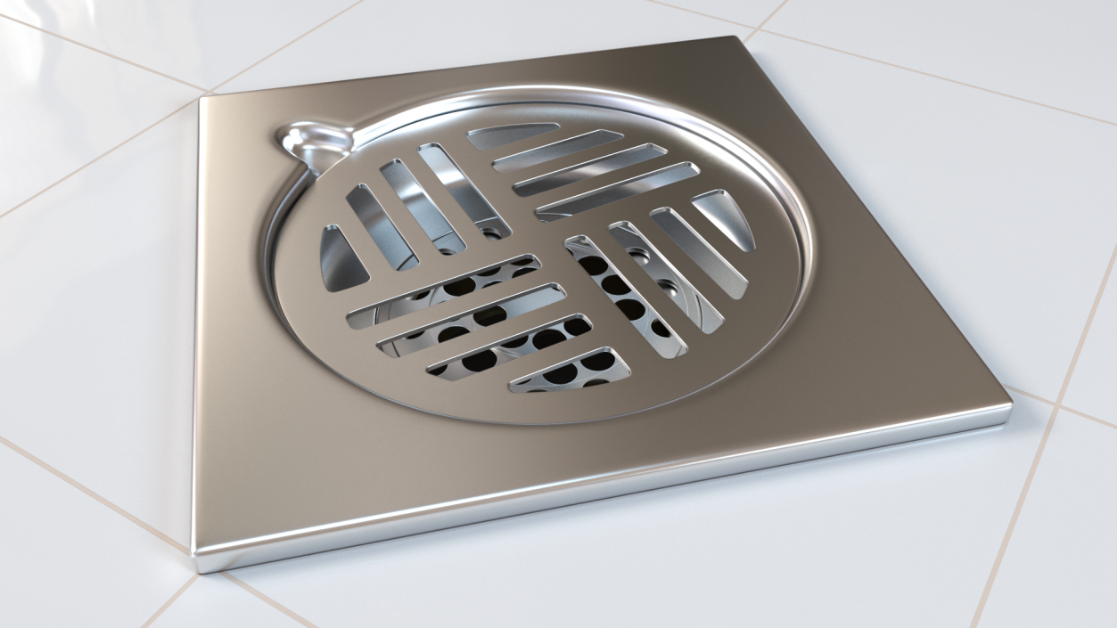 Stainless Shower Drain 3D