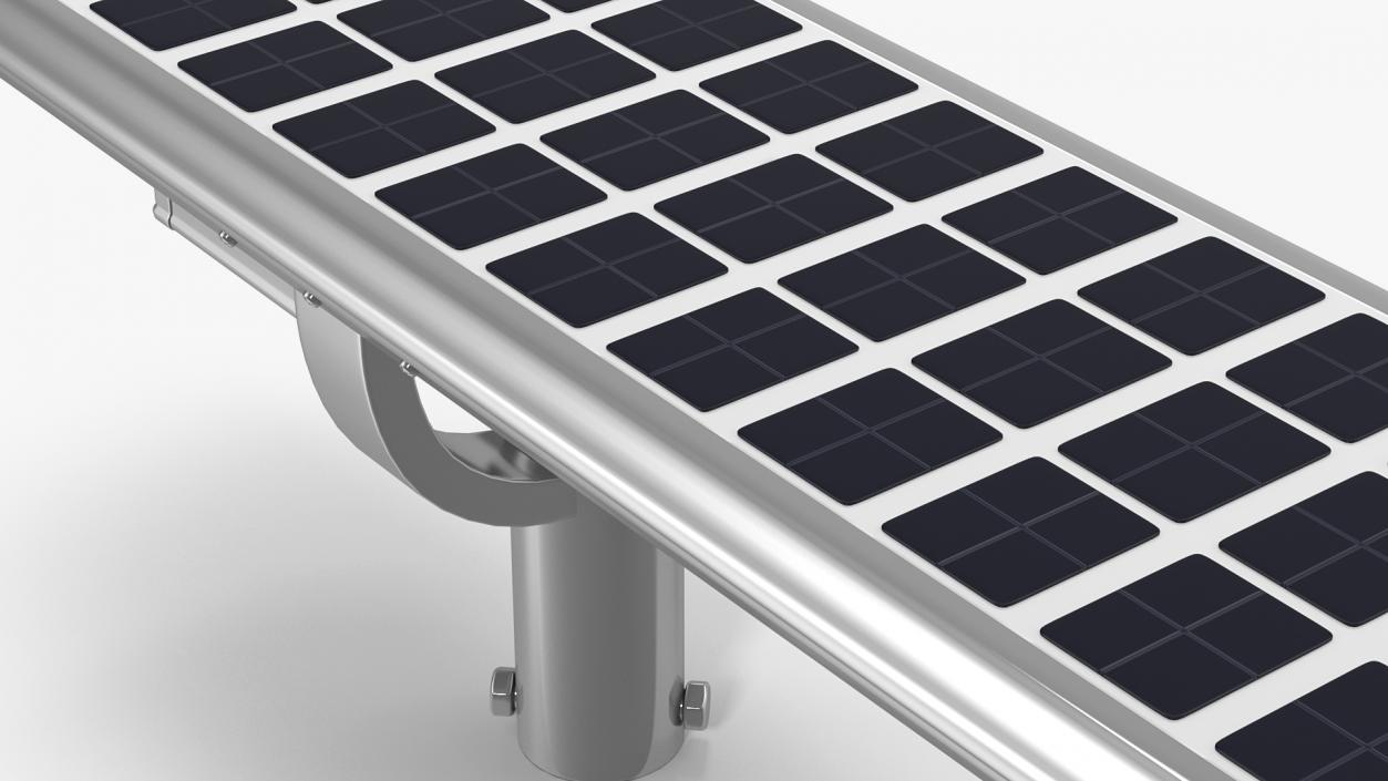 3D LED Street Light with Solar Panel model