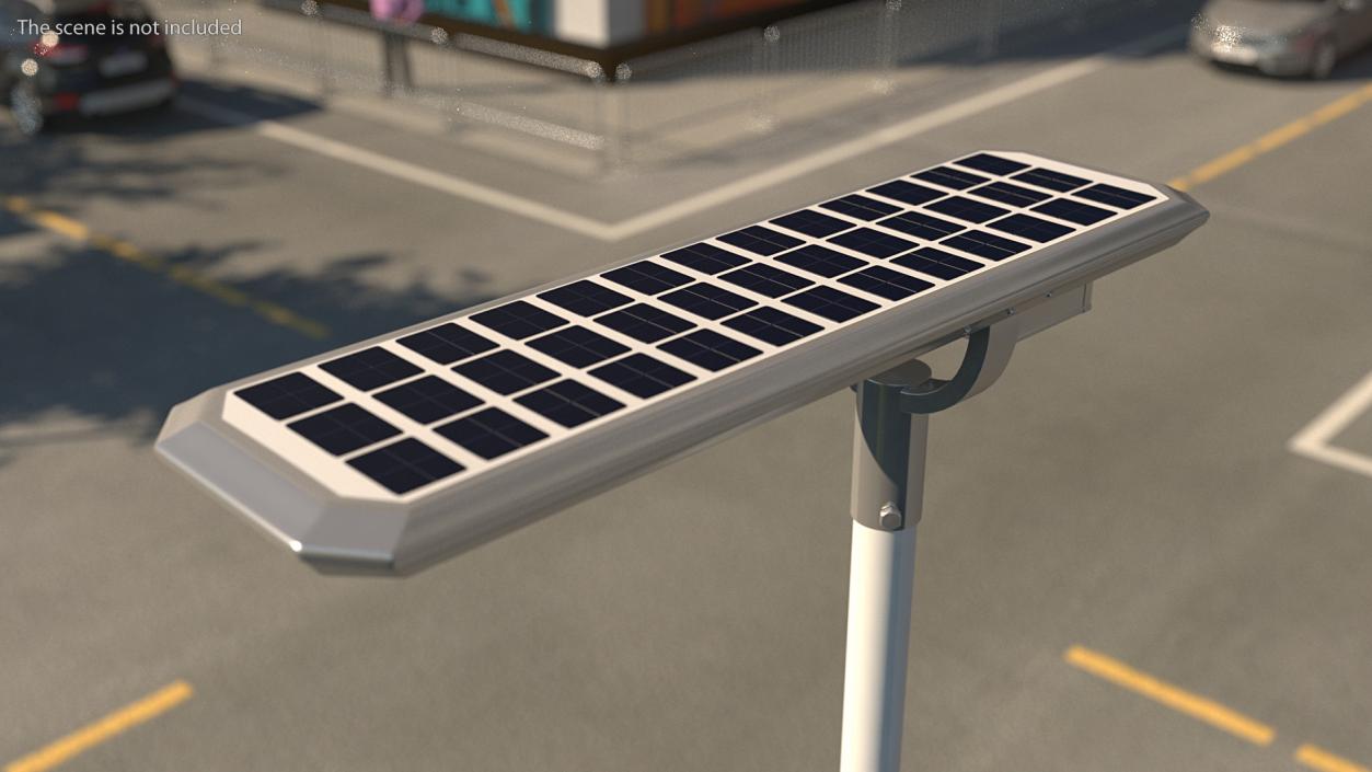 3D LED Street Light with Solar Panel model