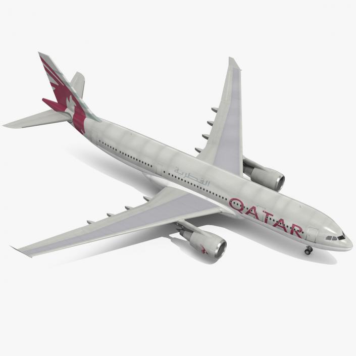 3D Airbus A330-200 Qatar Airways Rigged