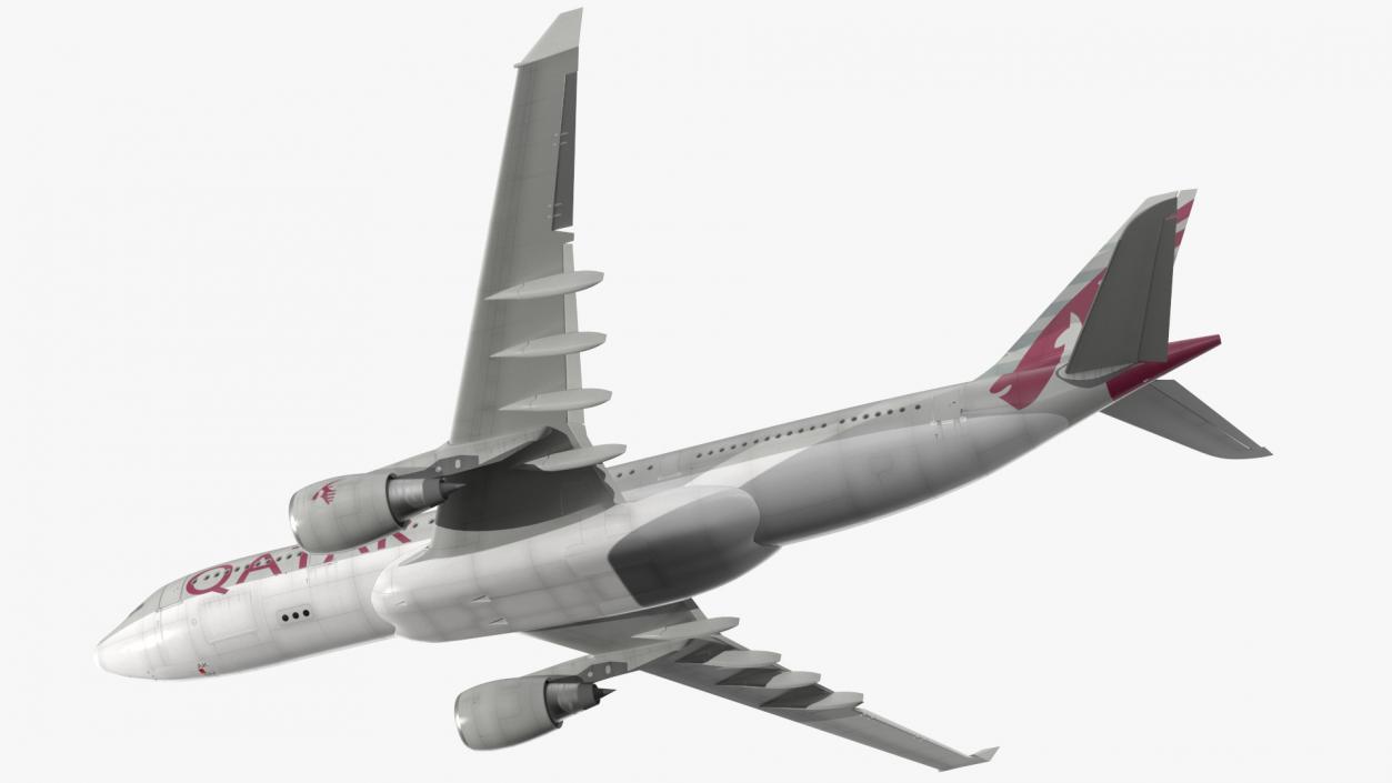 3D Airbus A330-200 Qatar Airways Rigged