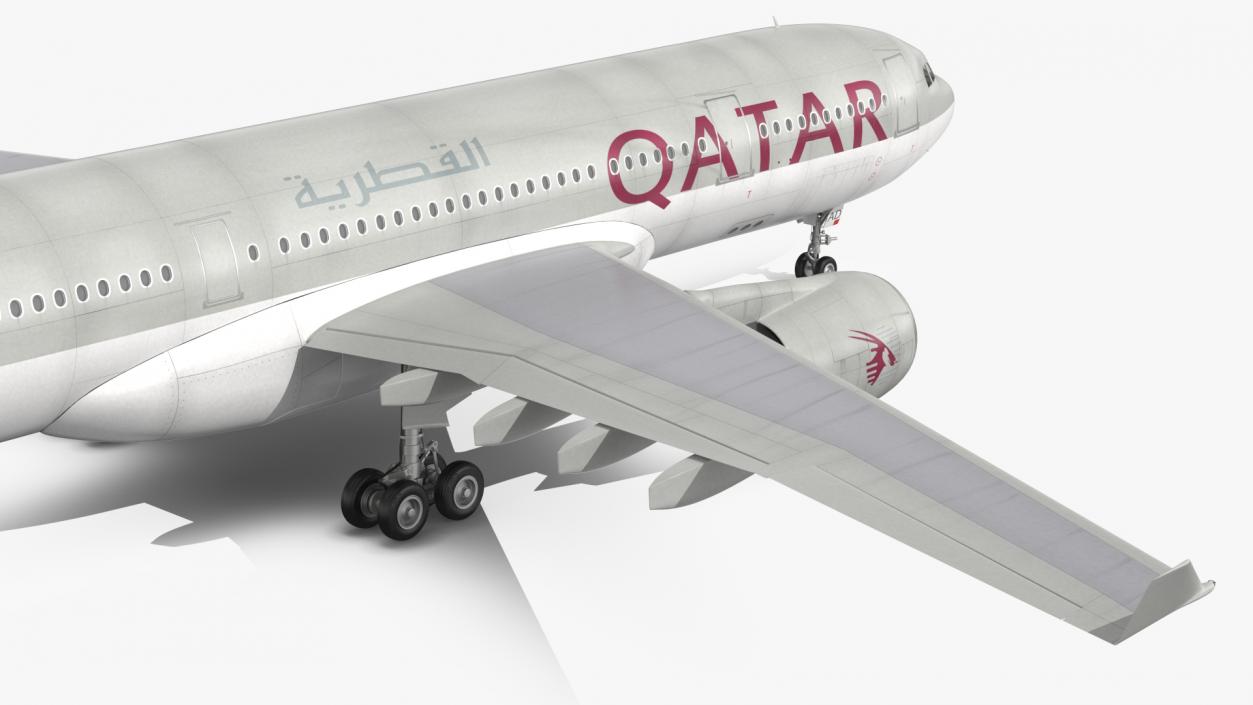 3D Airbus A330-200 Qatar Airways Rigged