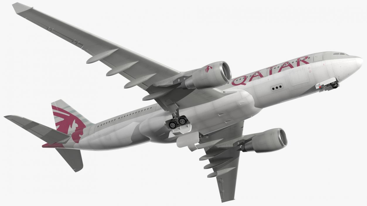 3D Airbus A330-200 Qatar Airways Rigged