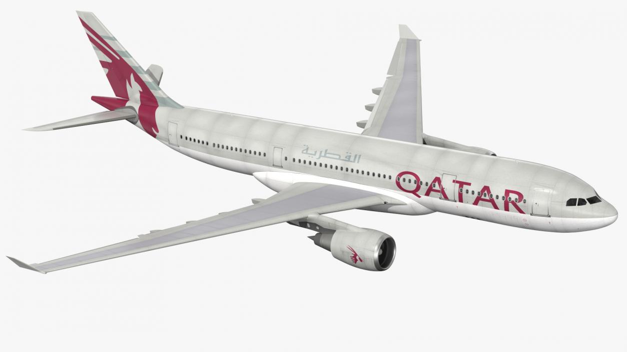 3D Airbus A330-200 Qatar Airways Rigged