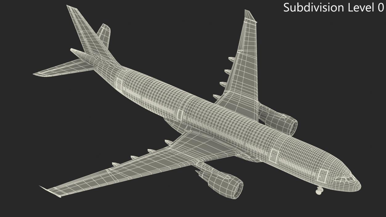 3D Airbus A330-200 Qatar Airways Rigged