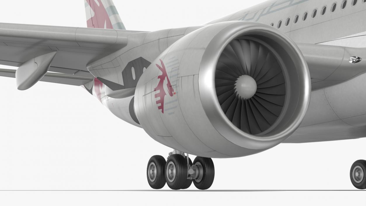 3D Airbus A330-200 Qatar Airways Rigged