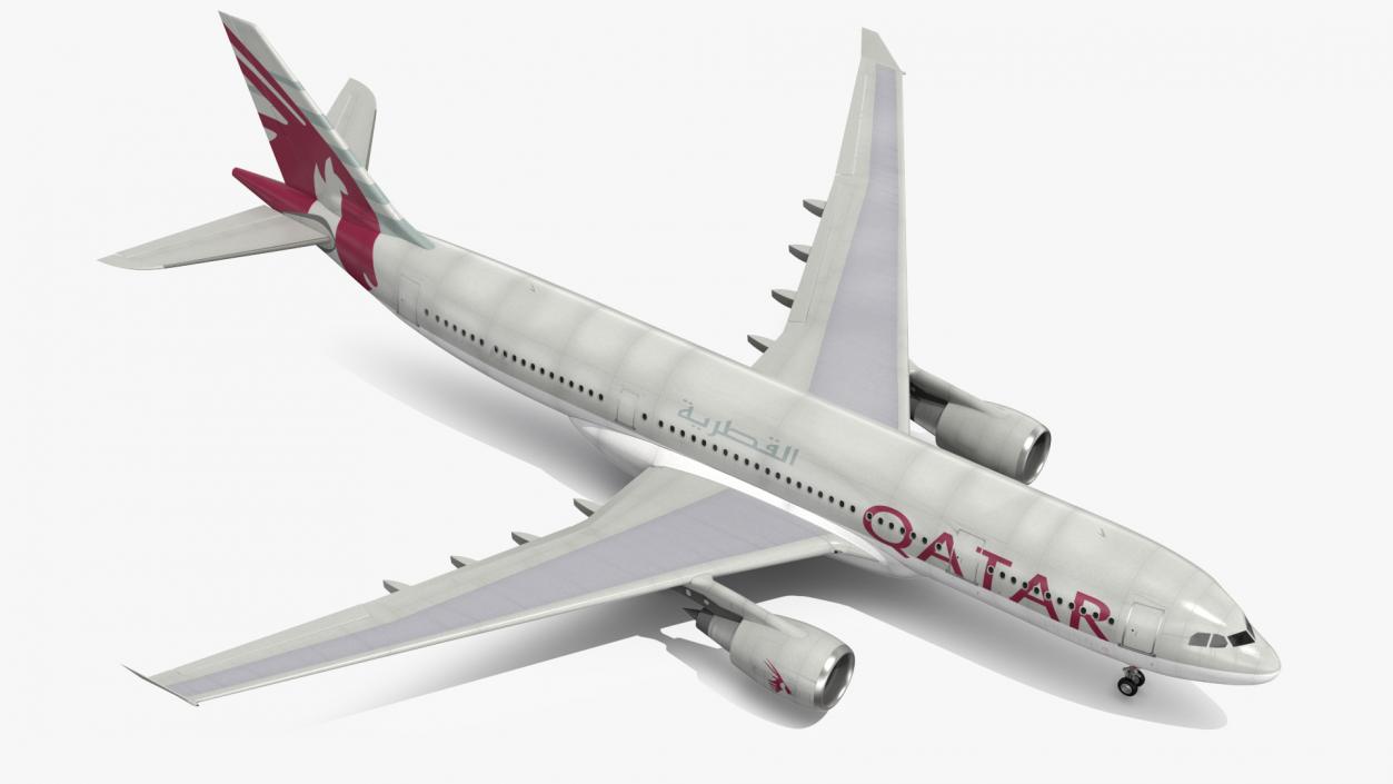 3D Airbus A330-200 Qatar Airways Rigged