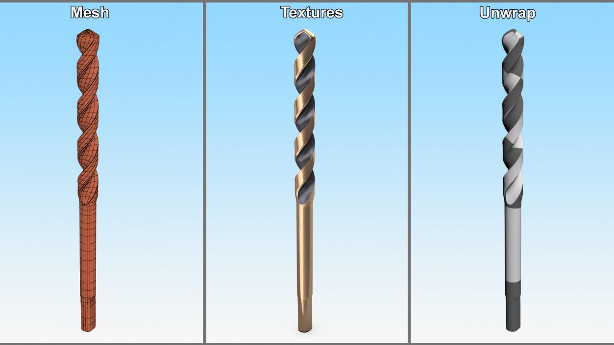 Gold Ferrous Drill Bit 3D