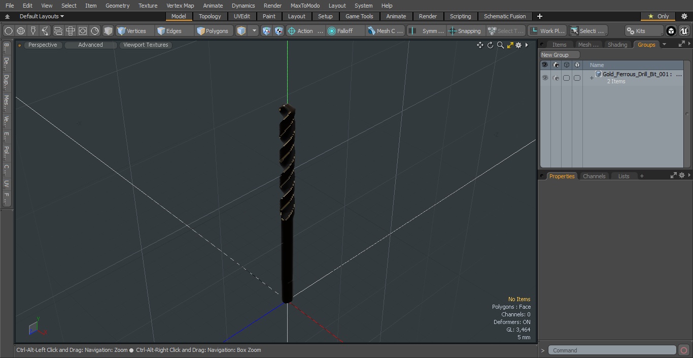 Gold Ferrous Drill Bit 3D