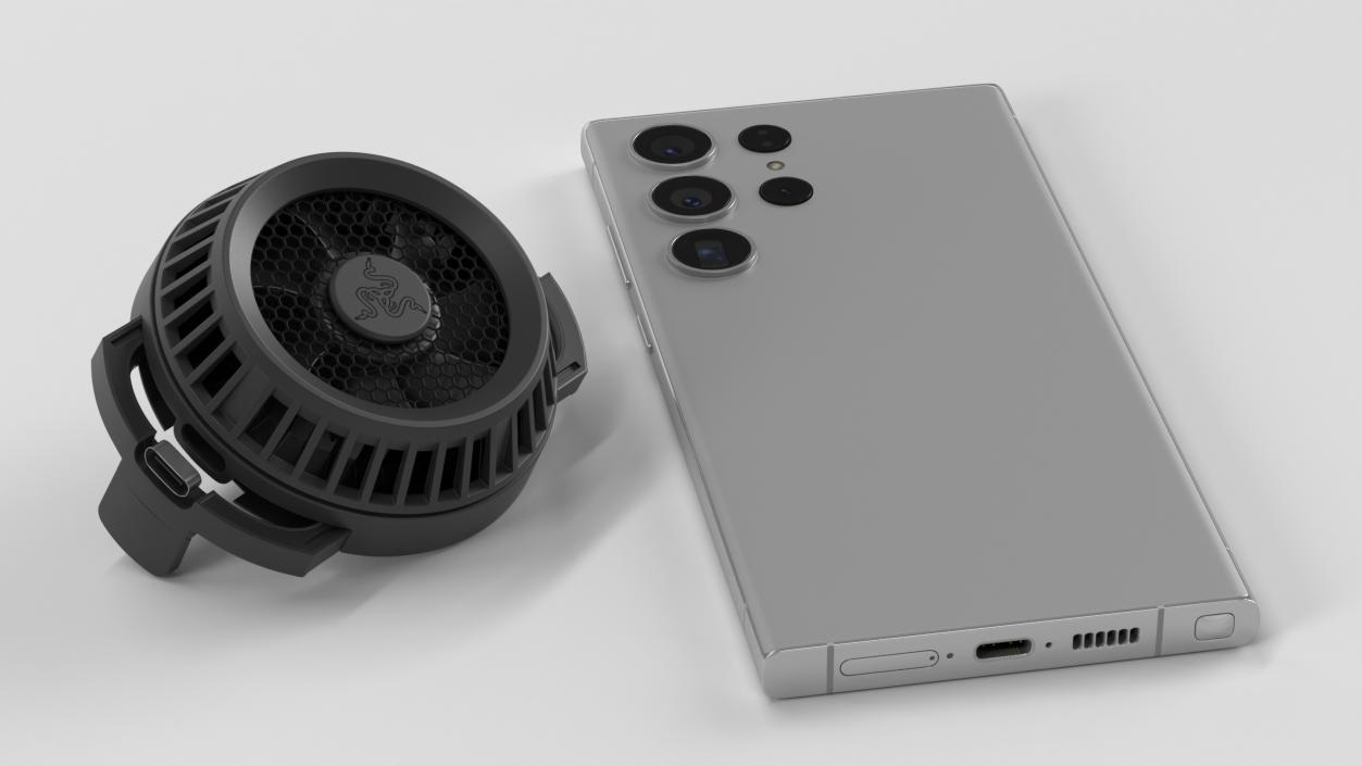 Android Phone with Razer Cooling System 3D model