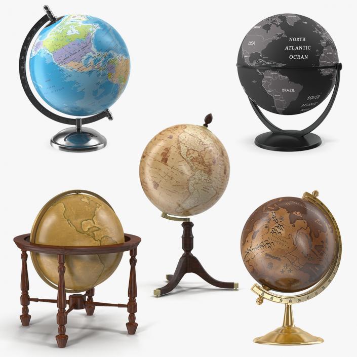 3D World Globes with Stand Collection 3