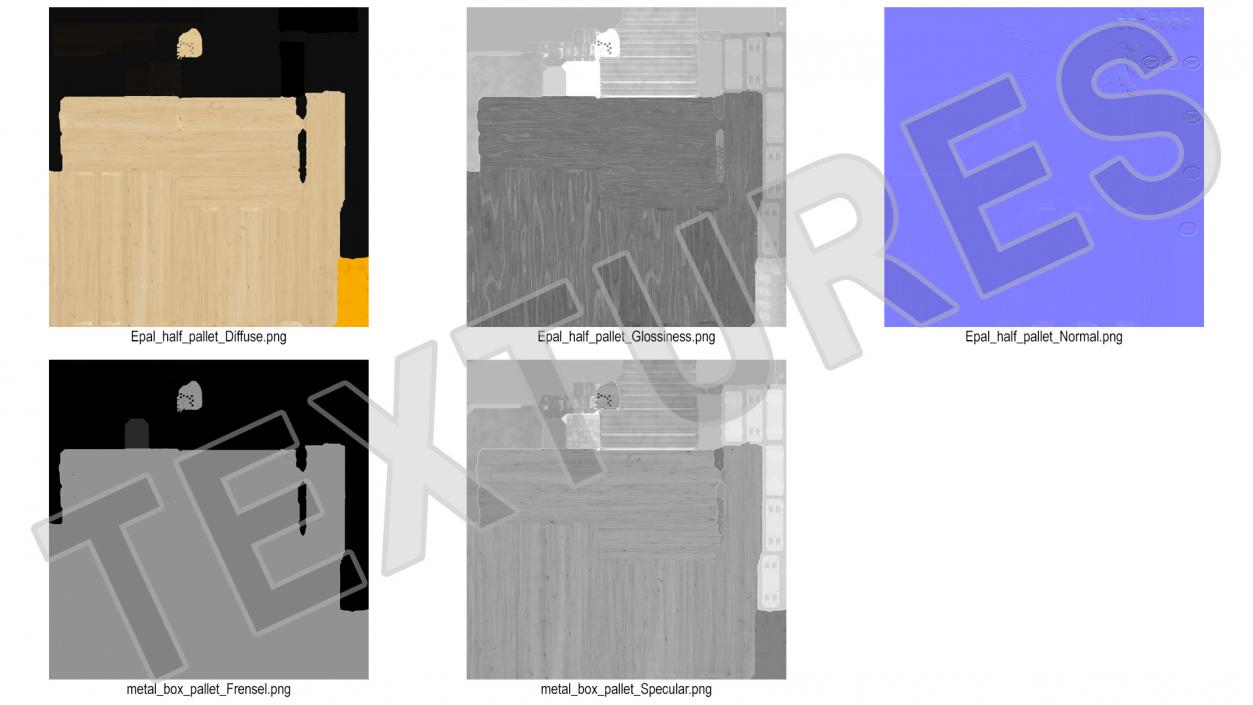 Mesh Cage on EPAL Euro Pallet 3D model