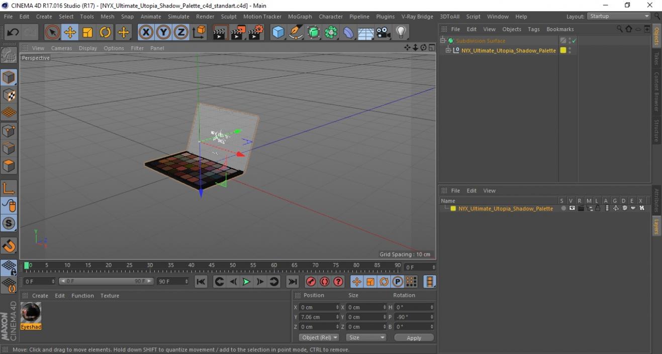 NYX Ultimate Utopia Shadow Palette 3D model