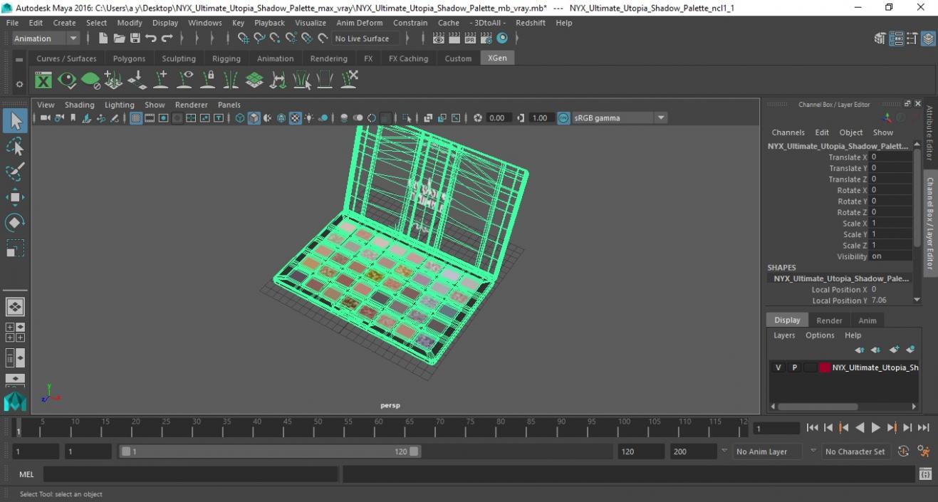 NYX Ultimate Utopia Shadow Palette 3D model