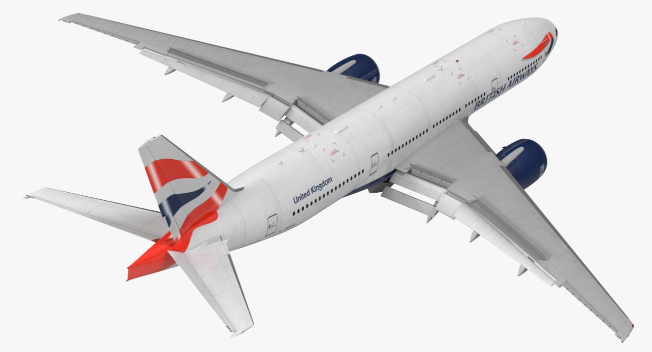 Boeing 777-200 British Airways Rigged 3D