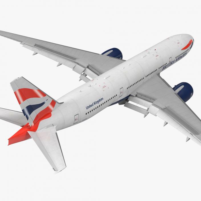 Boeing 777-200 British Airways Rigged 3D