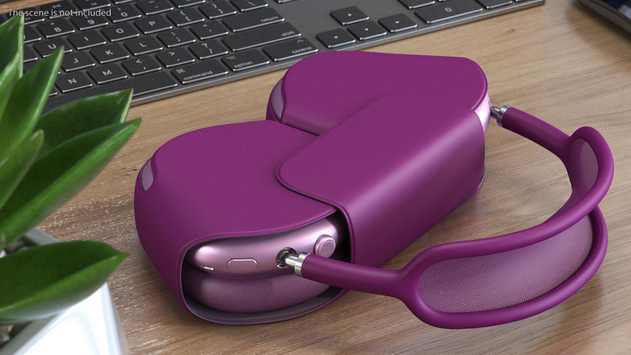 Headphones with Case Purple 3D