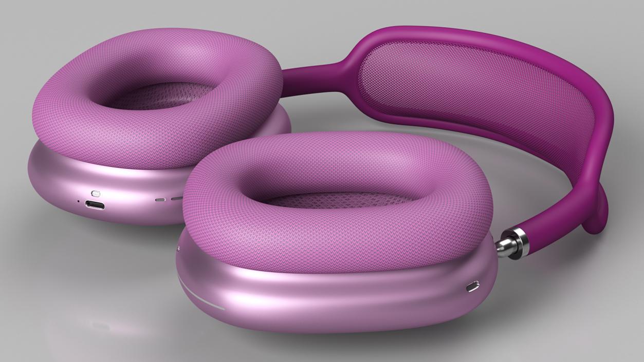 Headphones with Case Purple 3D