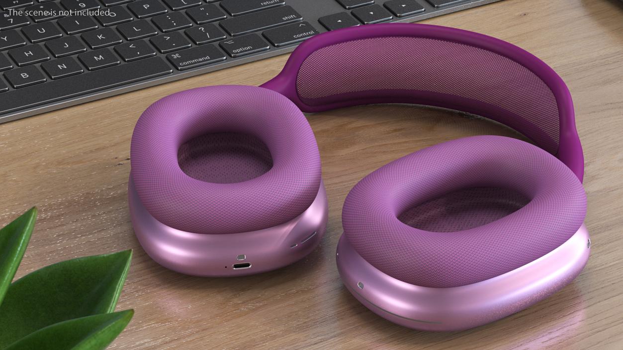 Headphones with Case Purple 3D