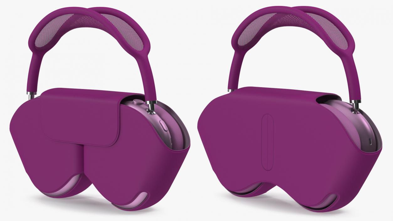 Headphones with Case Purple 3D