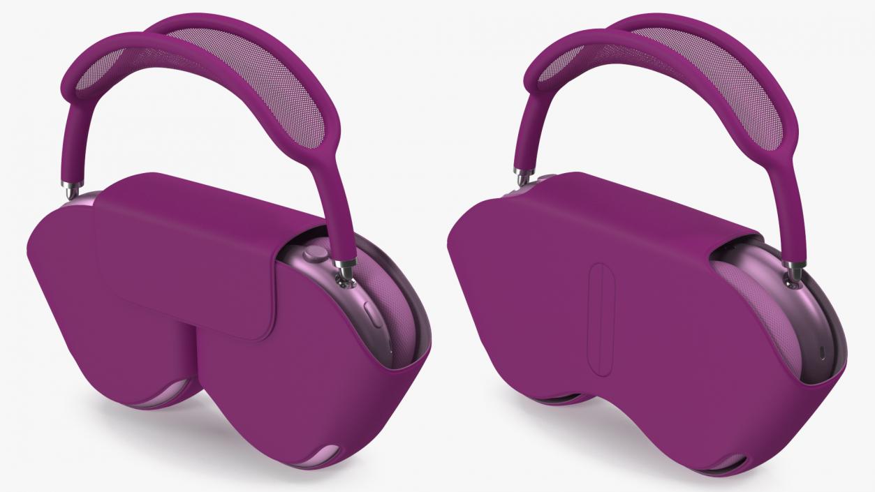 Headphones with Case Purple 3D