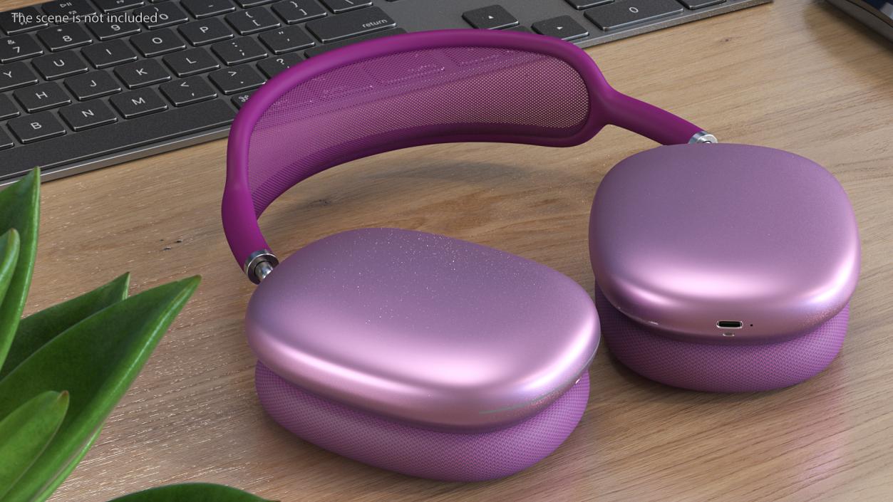 Headphones with Case Purple 3D