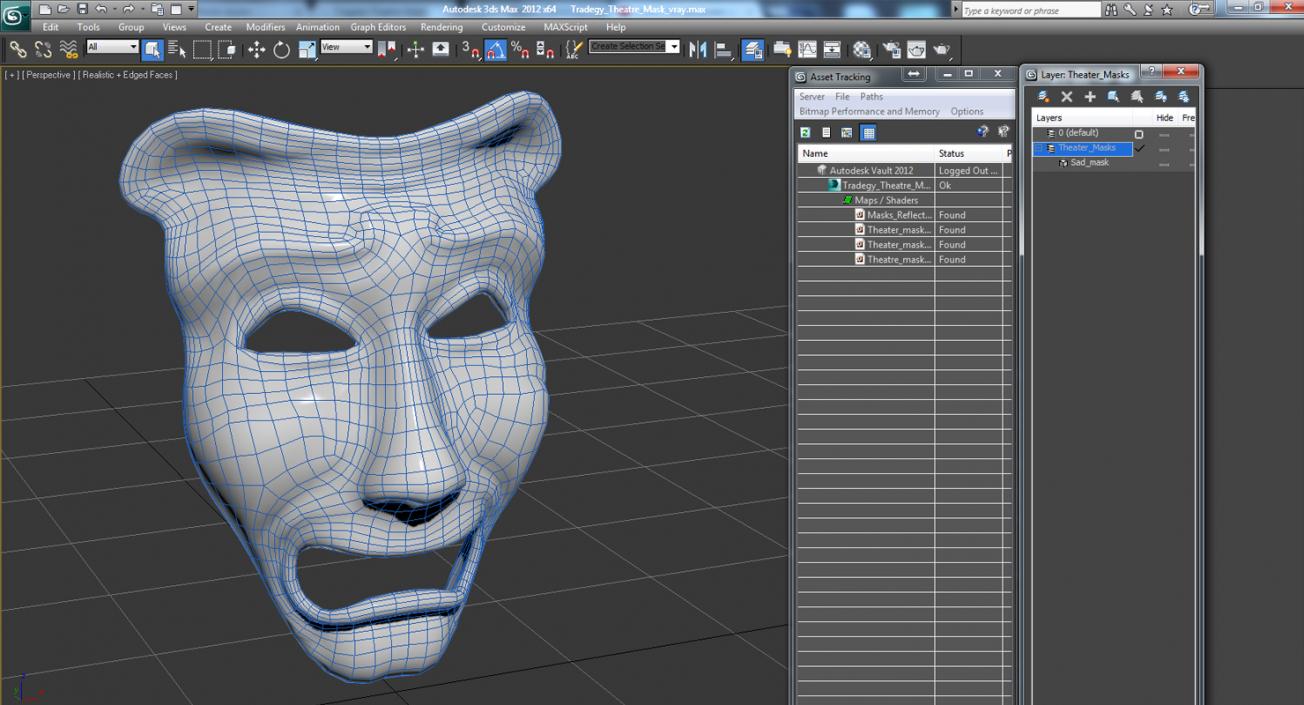 3D model Tragedy Theatre Mask