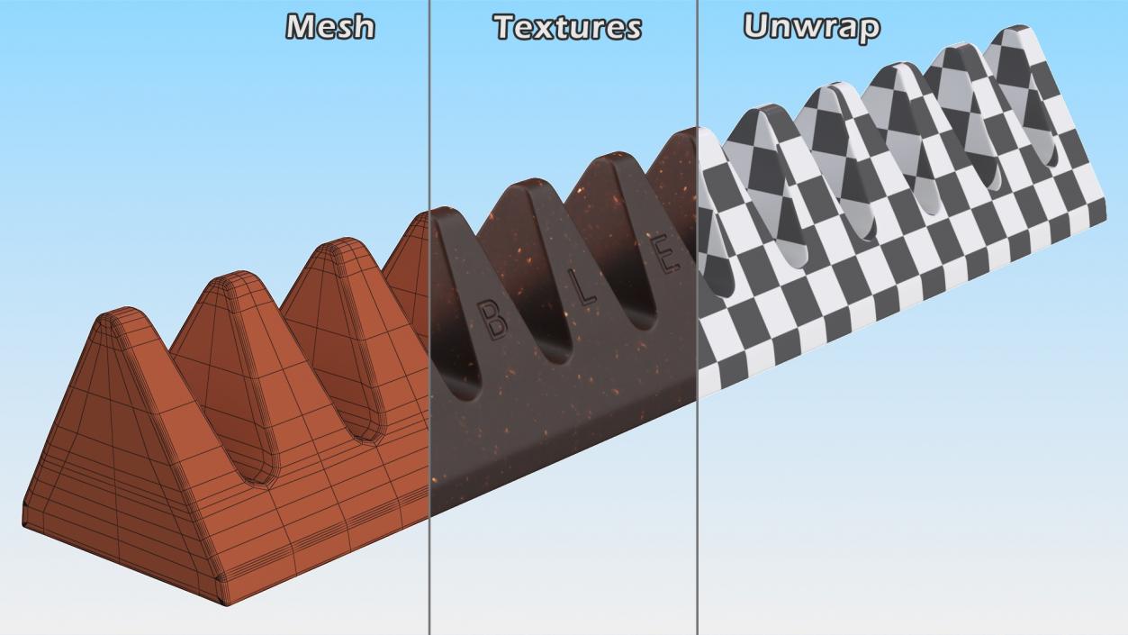 3D Toblerone Dark Chocolate Bar model