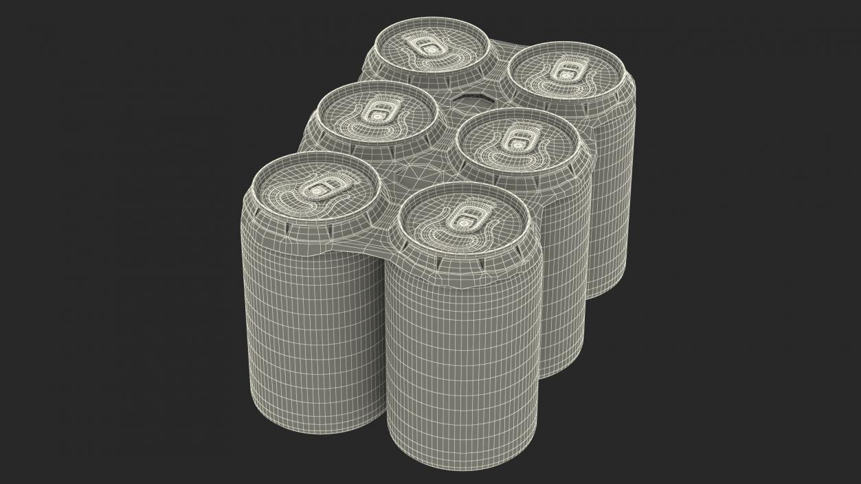 Can Collar Small Can Cardboard Holder 6 Pack 3D model