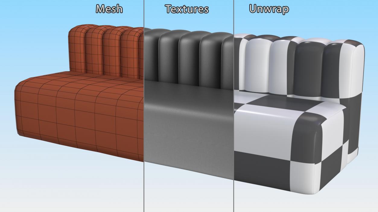 3D Oversized Leather Couch model