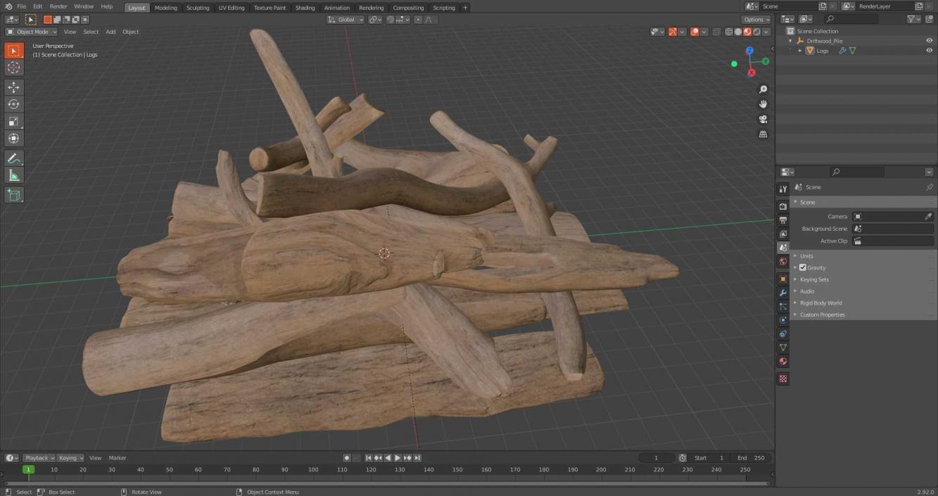 Driftwood Pile 3D model