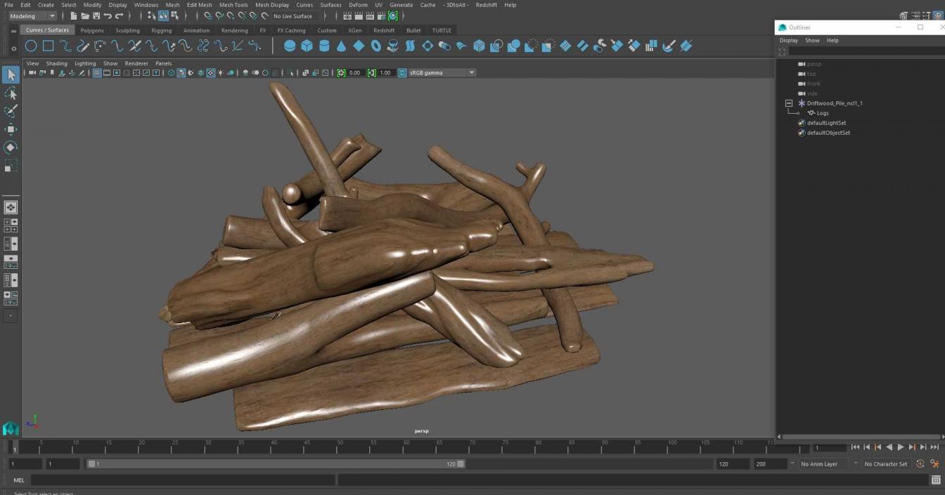 Driftwood Pile 3D model